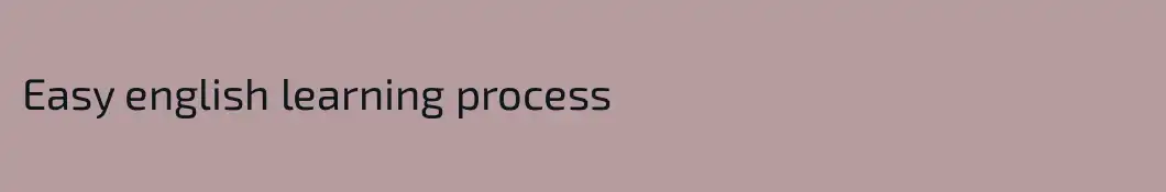 Easy english learning process